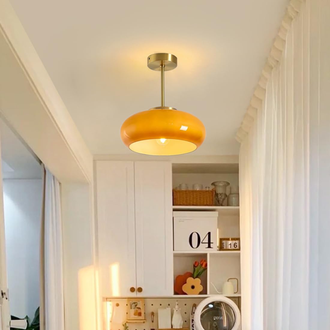 Vintage Kristall-Deckenlampe – Rundes Design