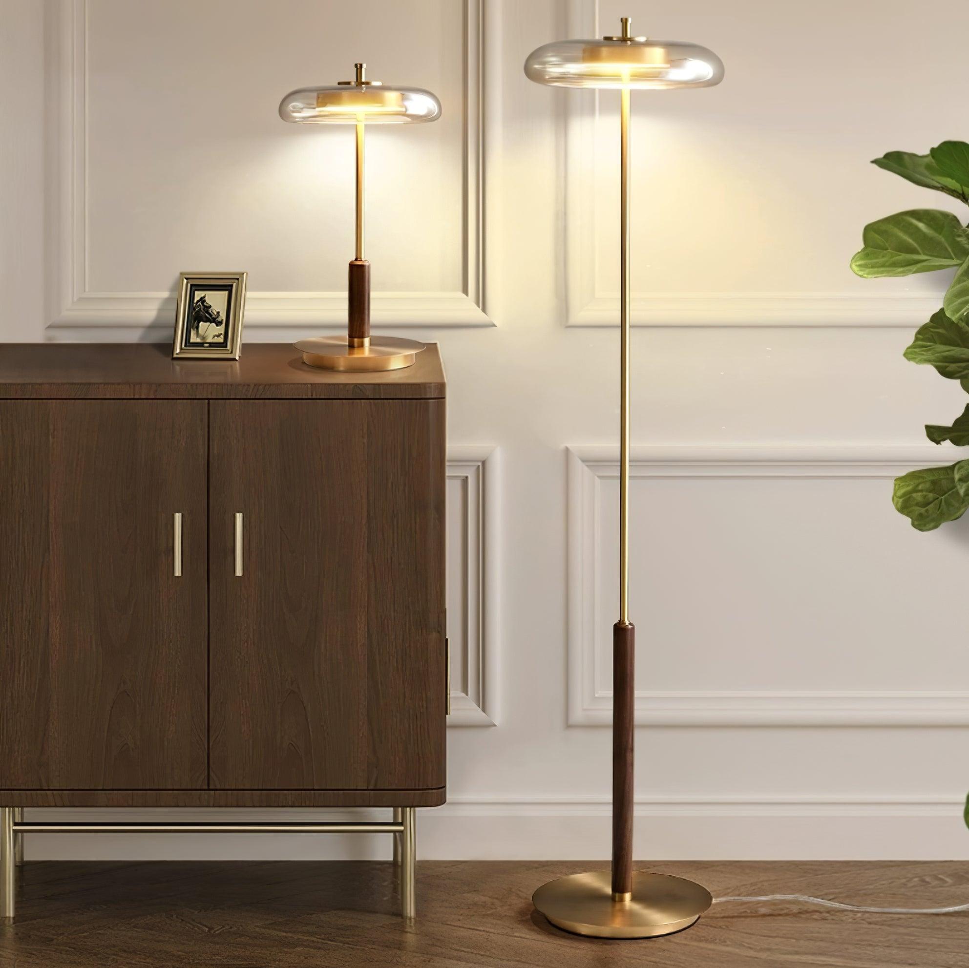Schlanke Tischlampe aus Glas – Minimalistisch