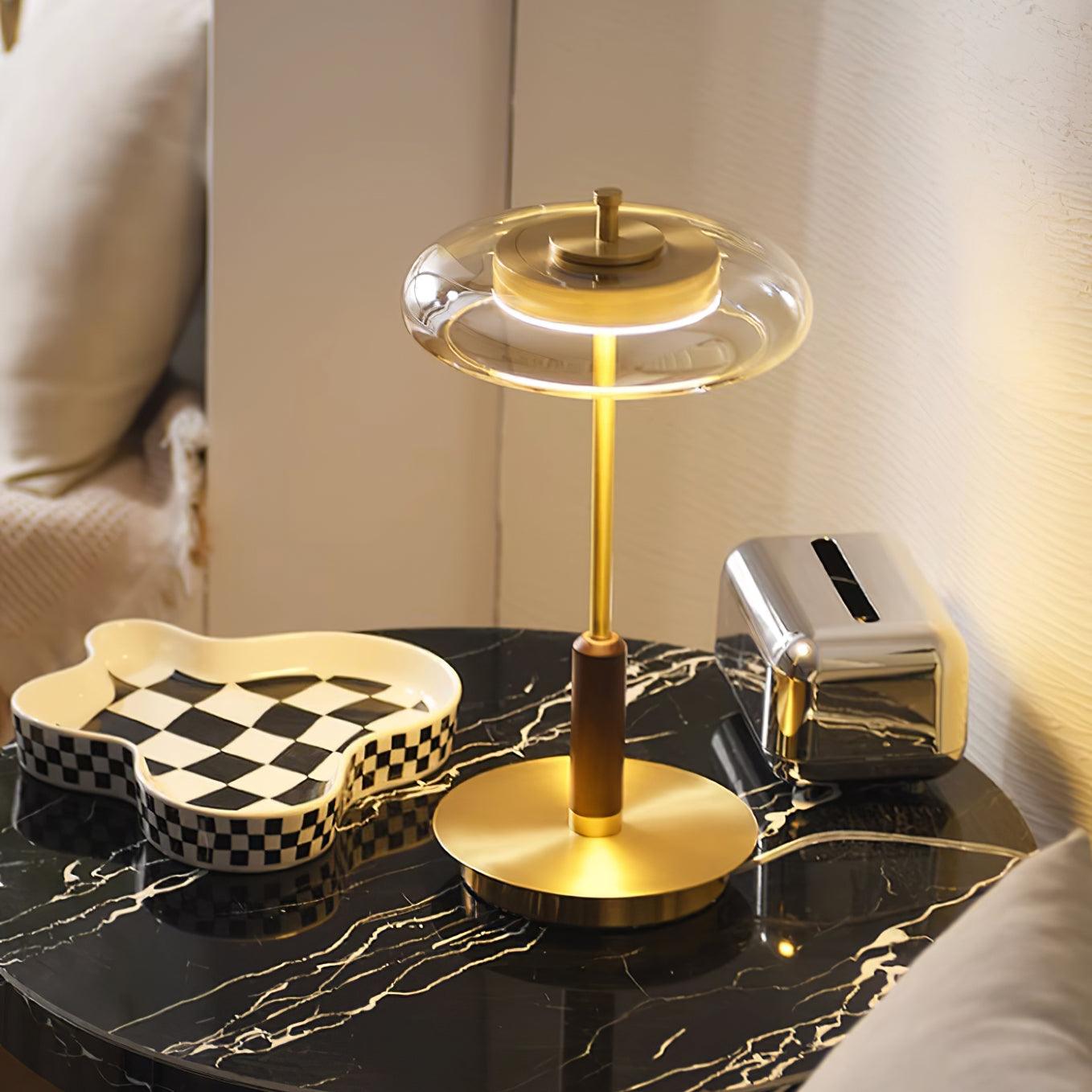 Schlanke Tischlampe aus Glas – Minimalistisch