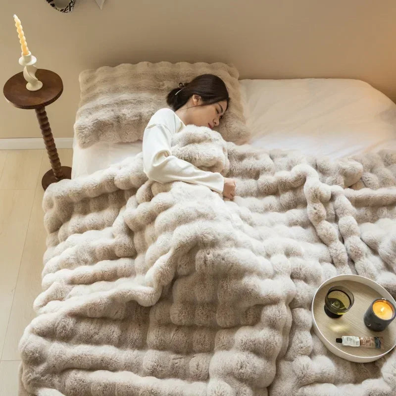 Wärmende Felldecke mit Doppelseitigem Fleece