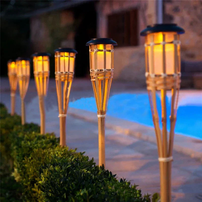 Deko-Solarfackeln Mit Lebendigem Flammeneffekt – Set Aus 5