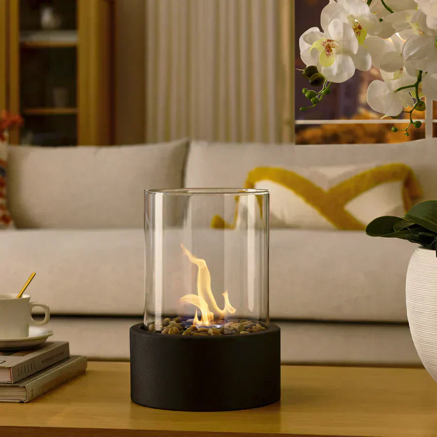 Elegante Feuerstelle für Innen & Außen – Nachhaltiger Ethanol-Brenner für Stilvolle Räume – Sicher & Modern