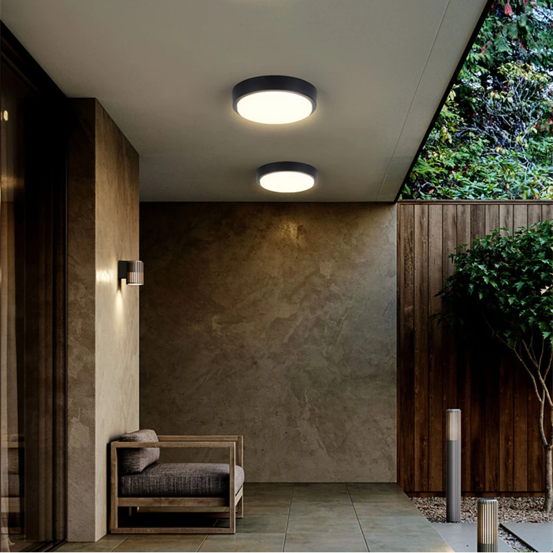 Aluminium-Außenleuchte für Decke | Runde LED-Lampe