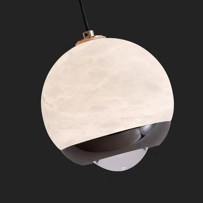 Pendelleuchte mit Marmor-Optik – Nordisch Inspirierte Kugel-Deckenlampe