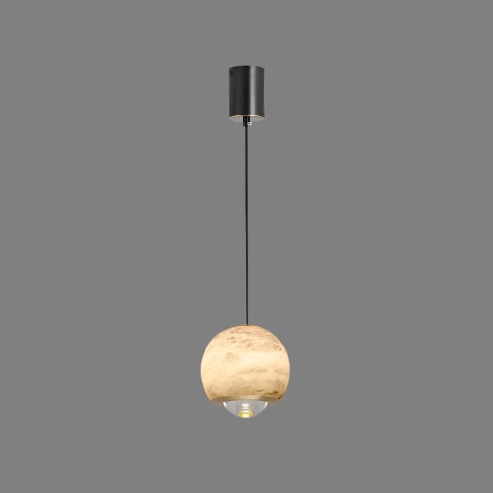 Pendelleuchte mit Marmor-Optik – Nordisch Inspirierte Kugel-Deckenlampe