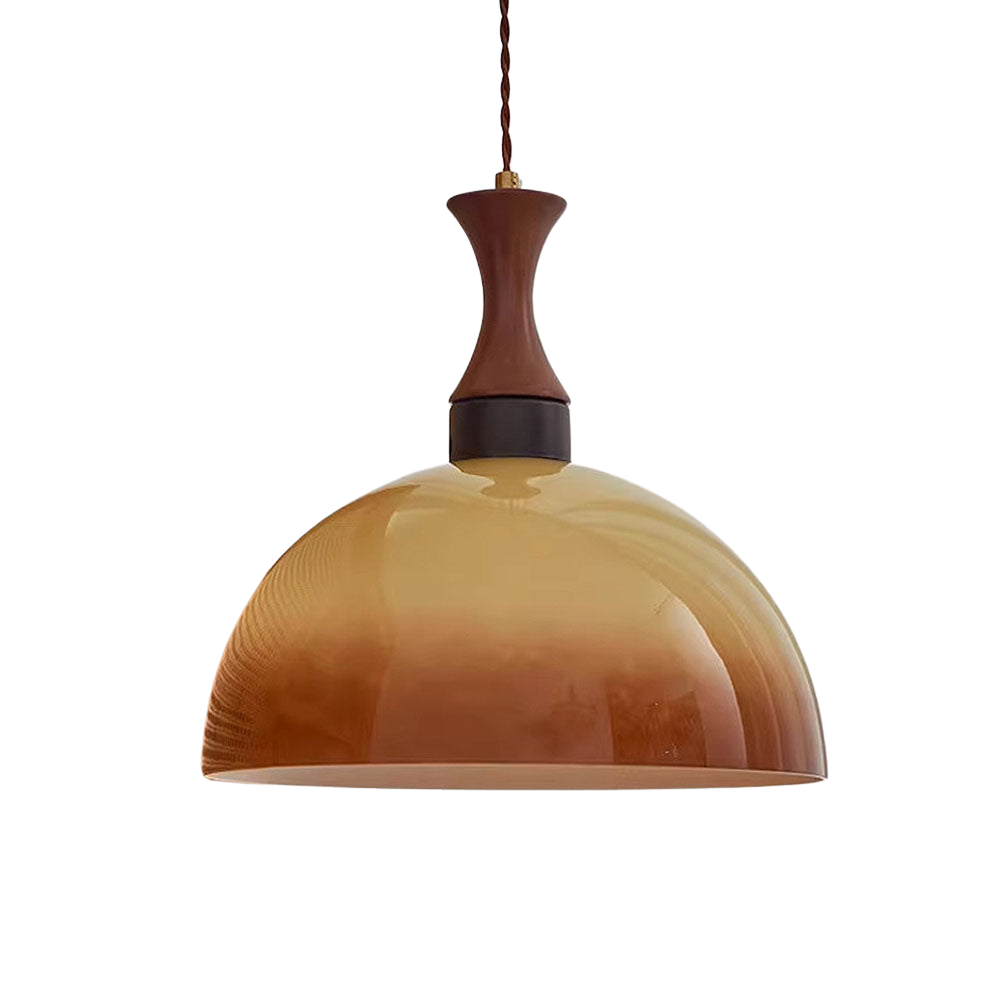 Bernsteinfarbene Glas-Pendellampe – Rustikales Retro-Design