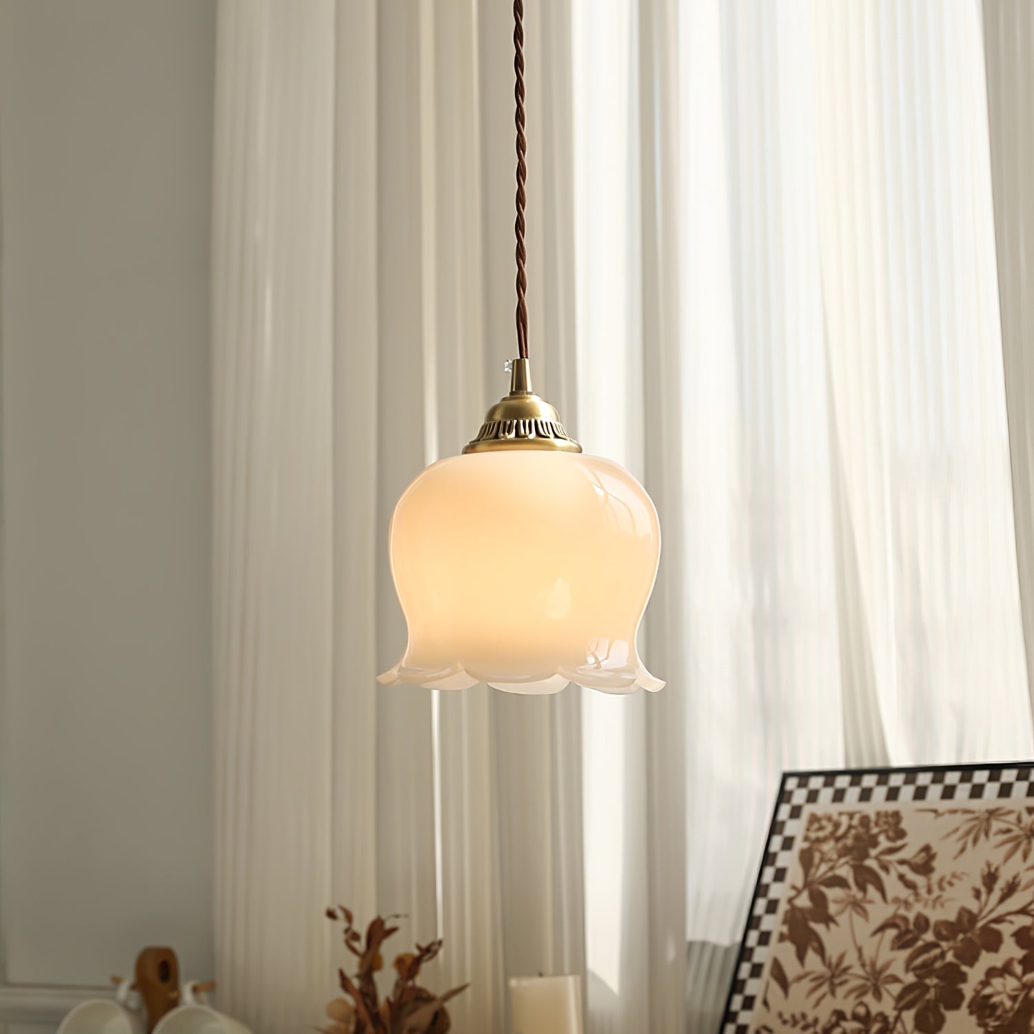 Blumenförmige Pendellampe – Sanftes Licht
