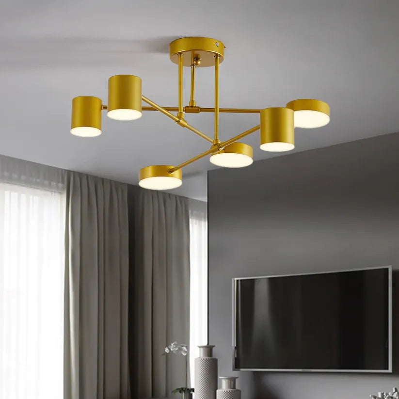 Deckenlampe mit 6 schwenkbaren LED-Köpfen – Modernes Design