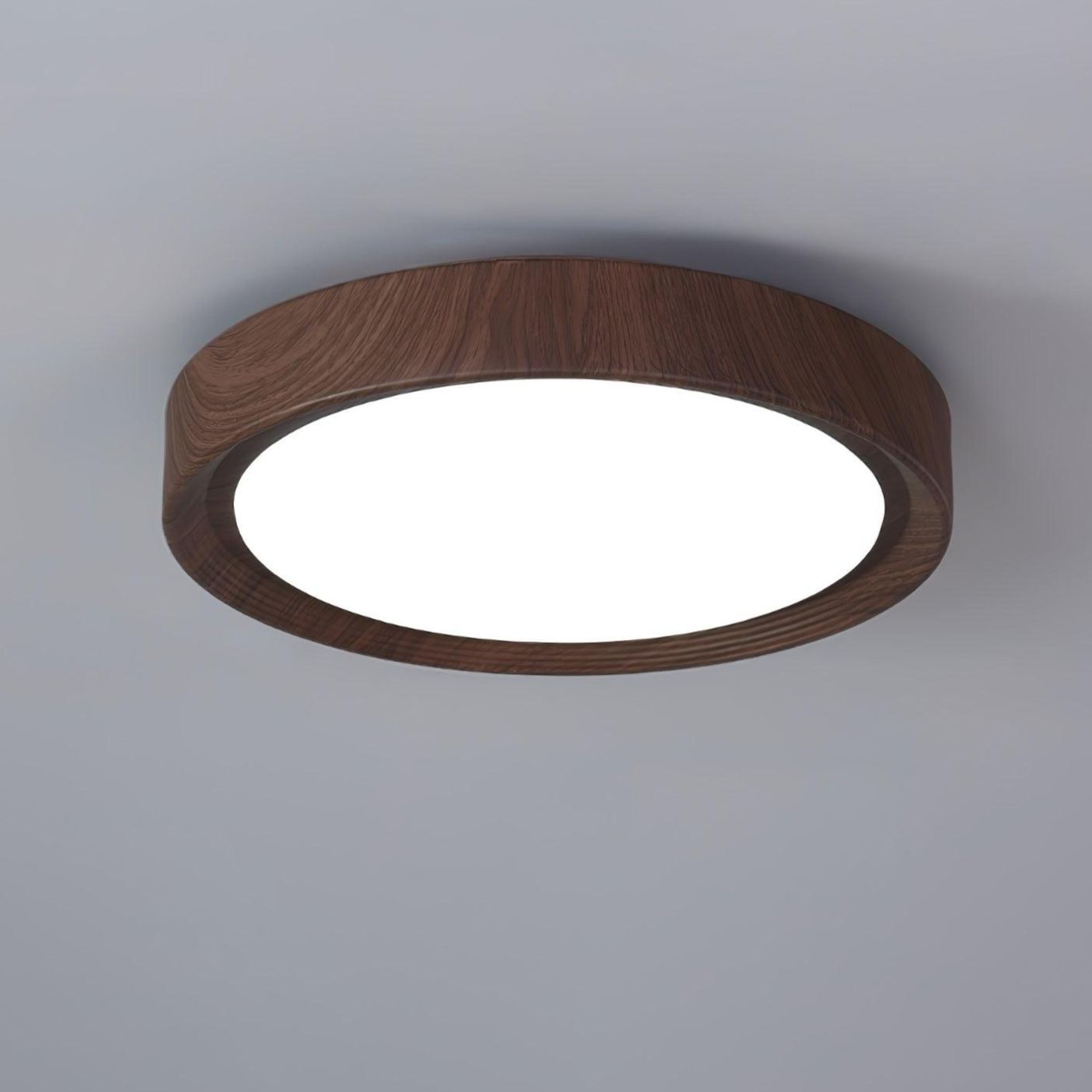 Holzmaserung Runde Deckenleuchte im Mid-Century Stil