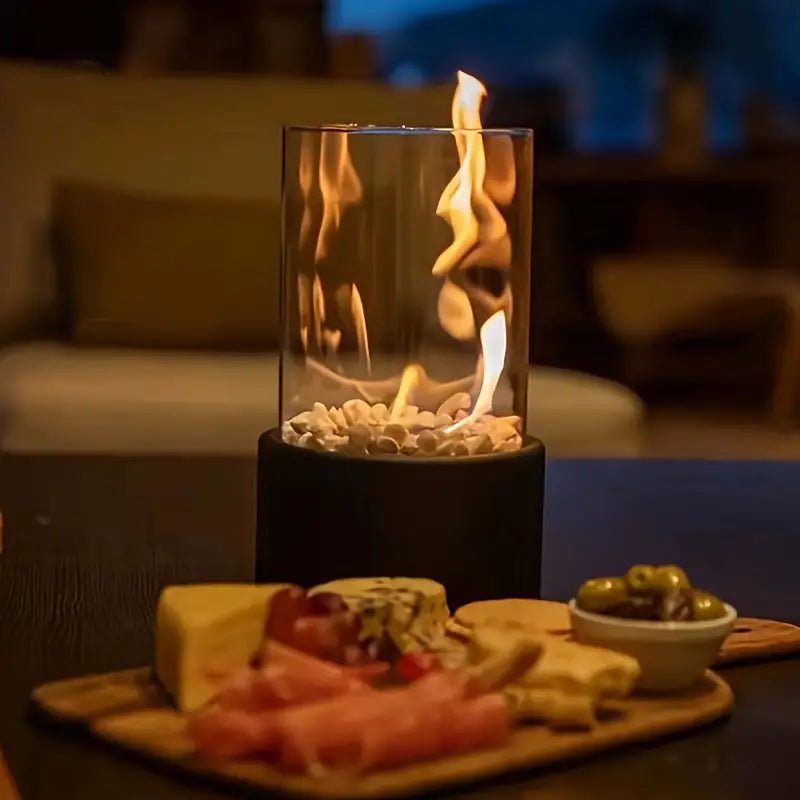 Elegante Feuerstelle für Innen & Außen – Nachhaltiger Ethanol-Brenner für Stilvolle Räume – Sicher & Modern