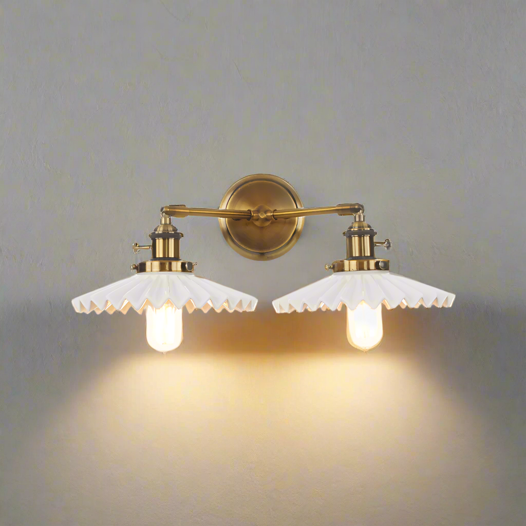 Keramik-Deckenlampe – Doppelkopf Retro-Design
