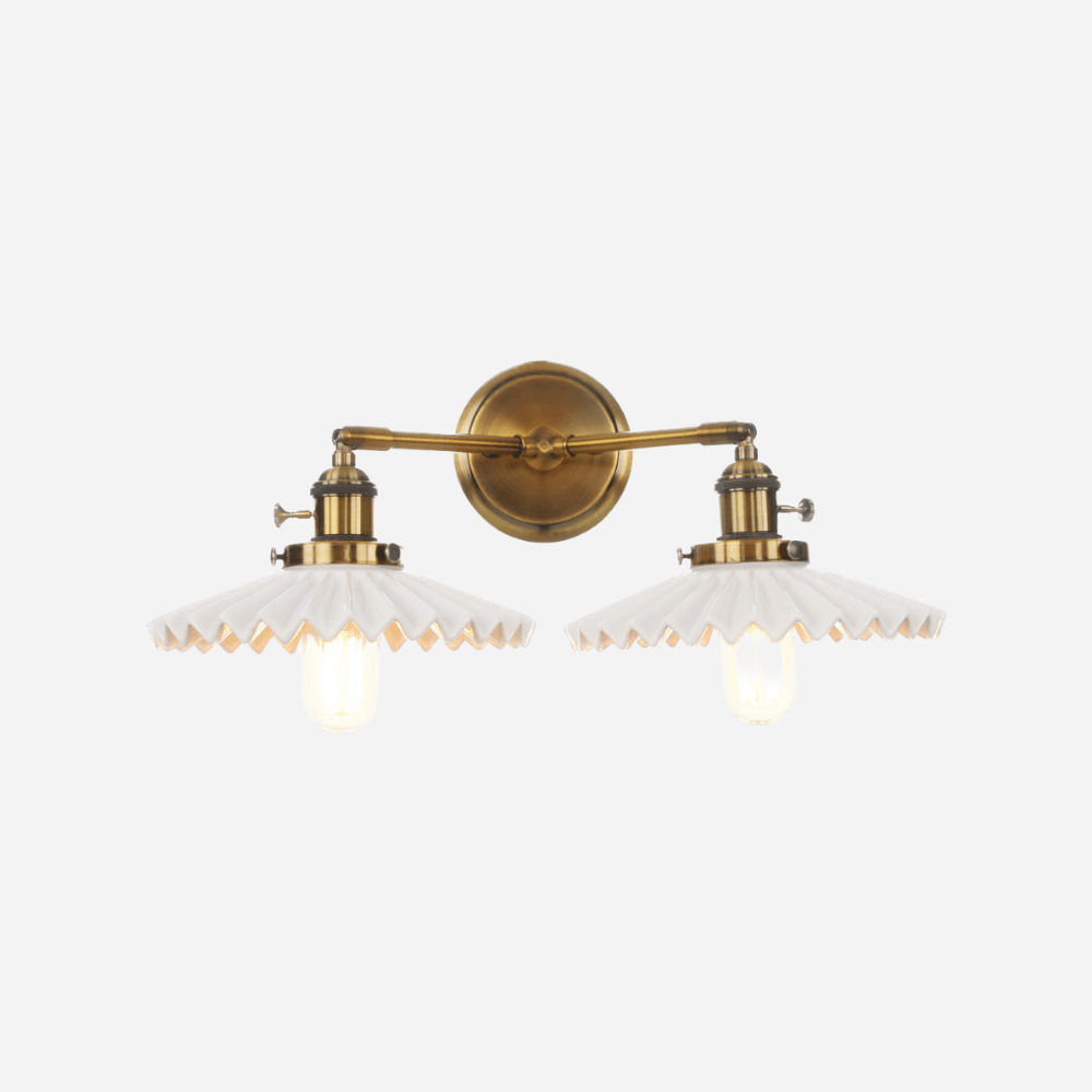 Keramik-Deckenlampe – Doppelkopf Retro-Design
