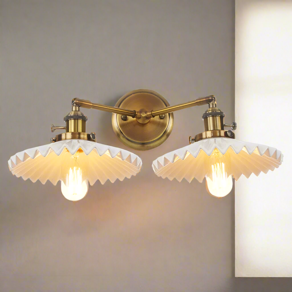 Keramik-Deckenlampe – Doppelkopf Retro-Design