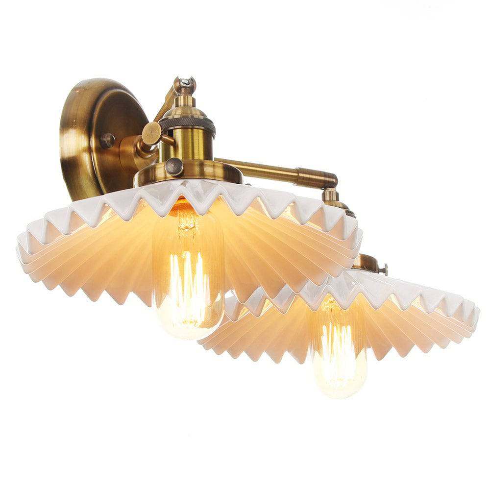 Keramik-Deckenlampe – Doppelkopf Retro-Design