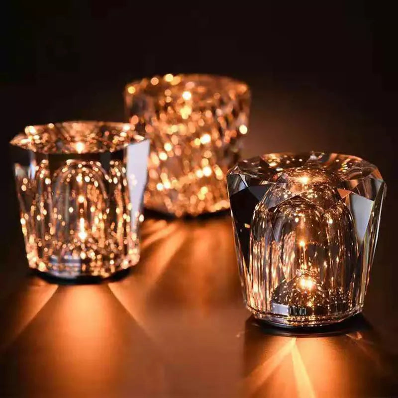 Kristall-Weinglas-Tischlampe Kabelloser Funktion