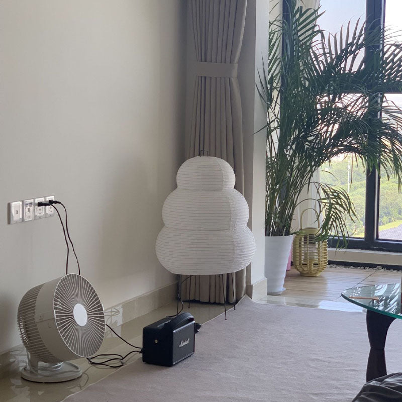 Japanische Akari LED-Tischlampe – Reispapier-Lampe im Modernen Design