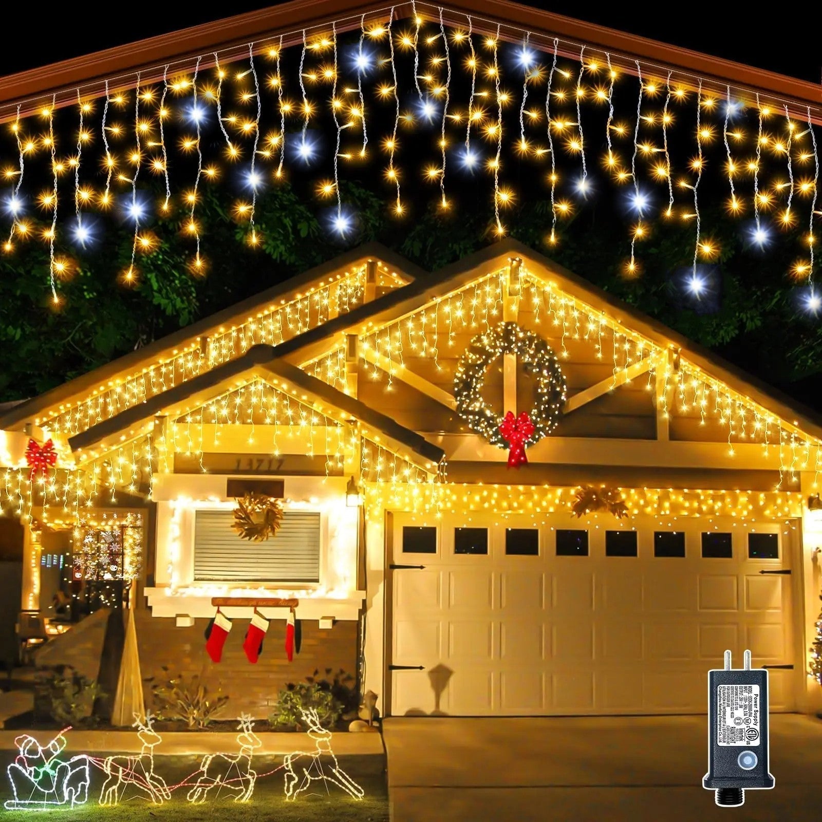 LED-Eiszapfenlichter für Draußen – Weihnachts-Fairylights