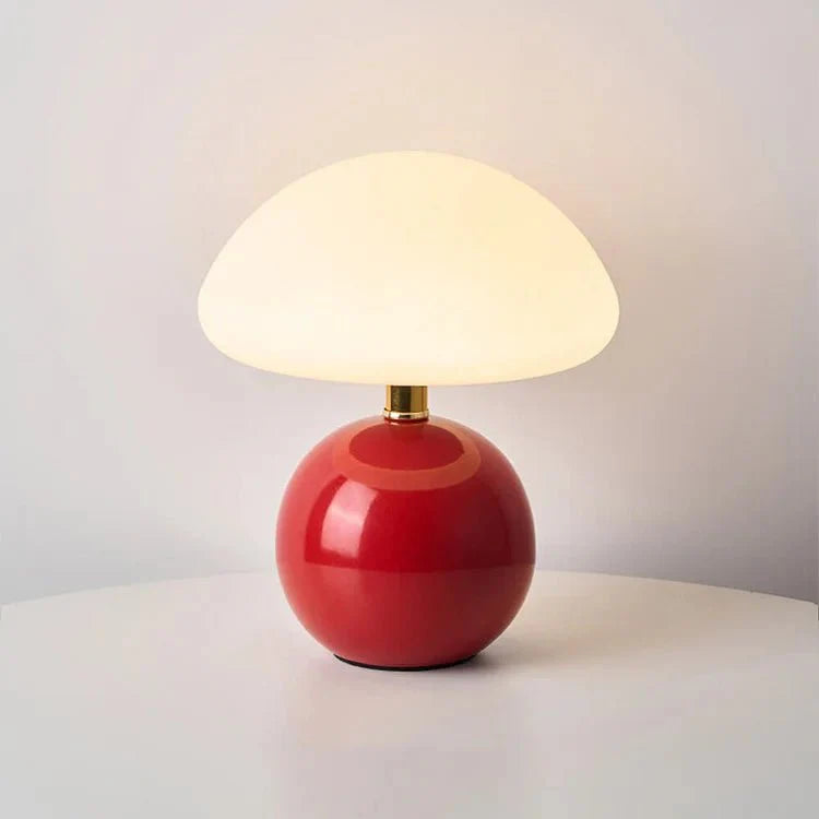 Design Tischlampe – Creme Pilzlampe Im Französischen Flair