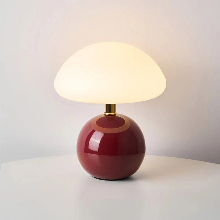 Design Tischlampe – Creme Pilzlampe Im Französischen Flair