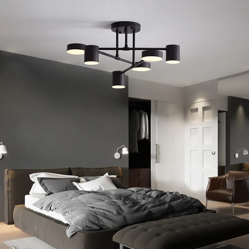 Deckenlampe mit 6 schwenkbaren LED-Köpfen – Modernes Design