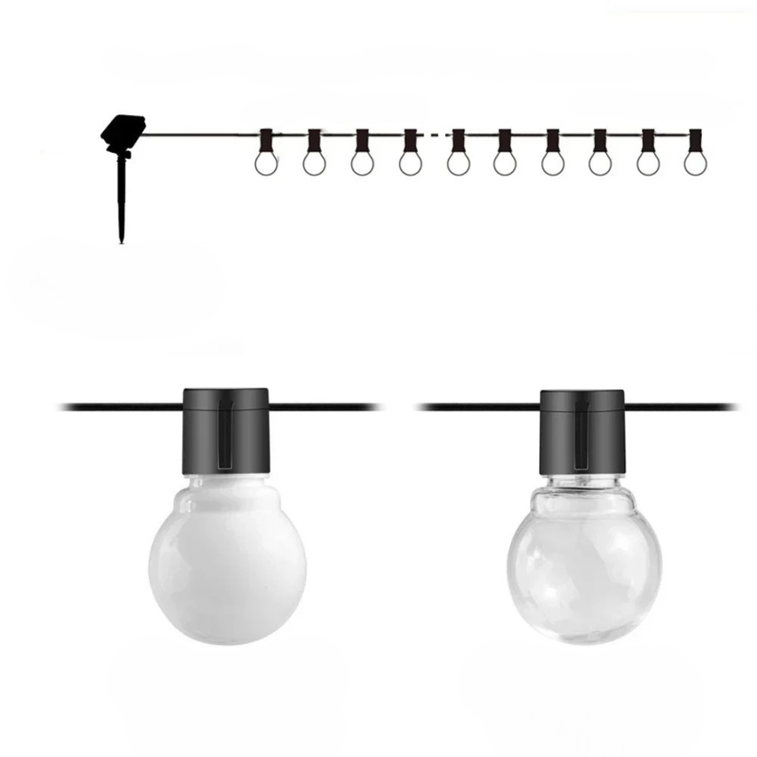 Solar-Festoon-Lichterkette für Draußen – Warmweiß