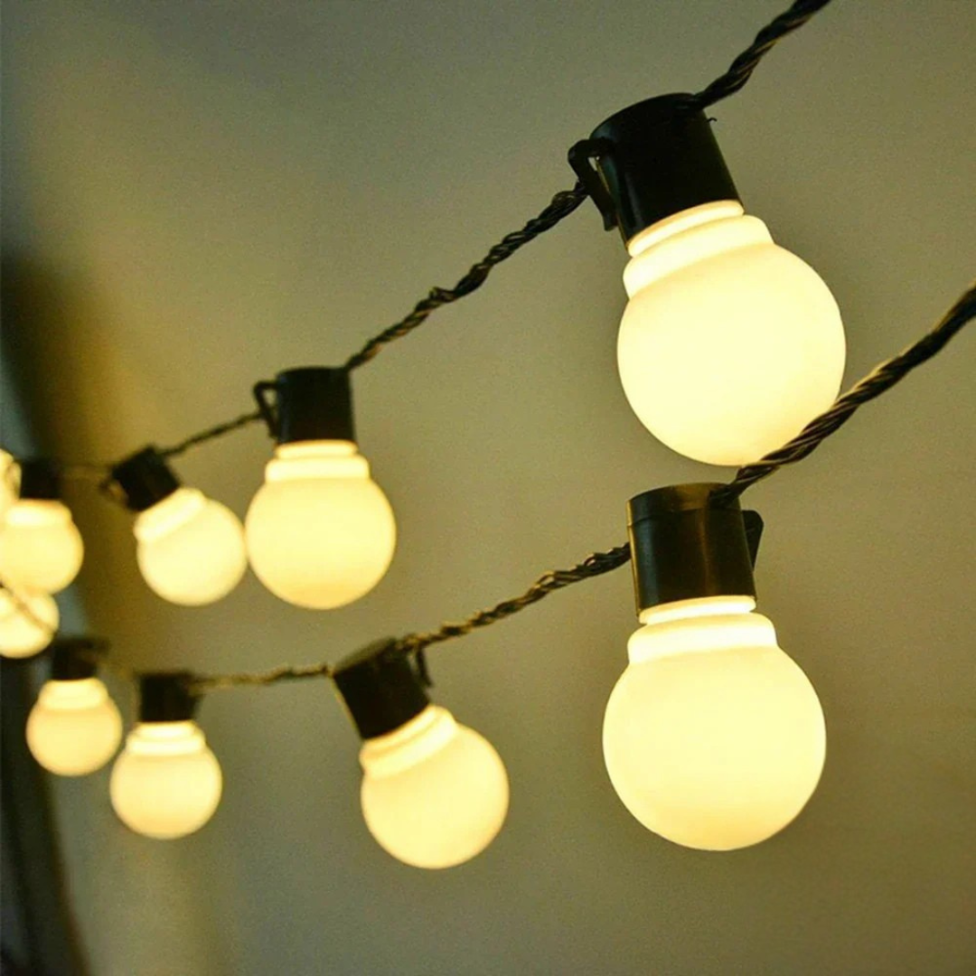 Solar-Festoon-Lichterkette für Draußen – Warmweiß