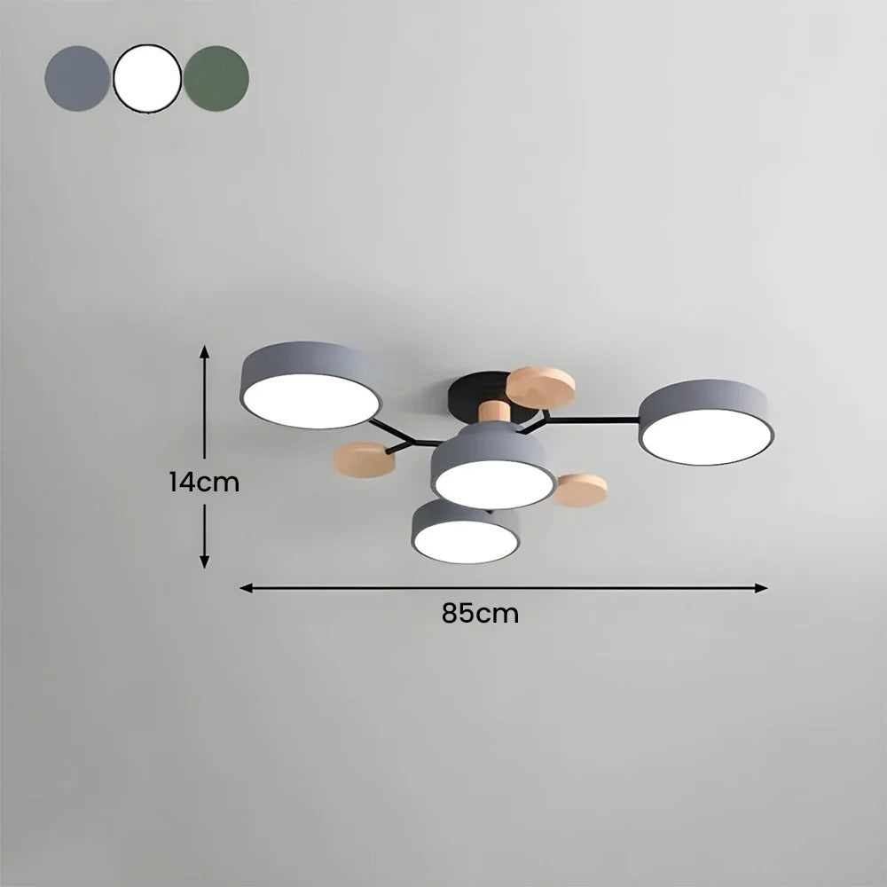 Stilvoller Runder LED-Kronleuchter Aus Eisen für Halbeinbau