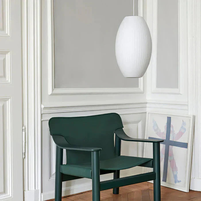Elegante Bubble Pendelleuchte aus Seide und Metall