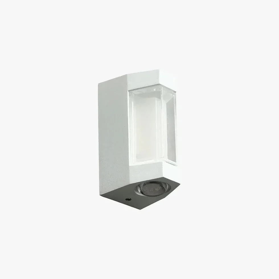 Minimalistische weiße LED-Außenwandleuchte für eleganten Gartenschein