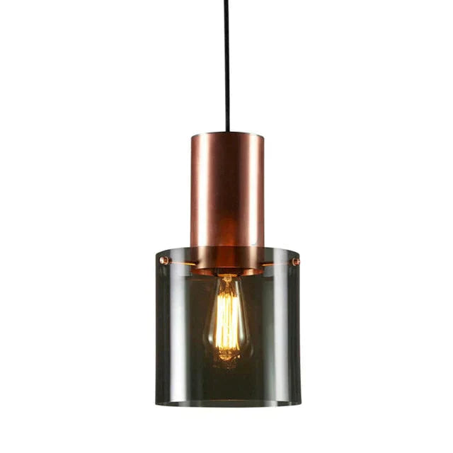 Stylische Pendelleuchte Mit Rauchfarbenem Glasschirm – E14-Fassung