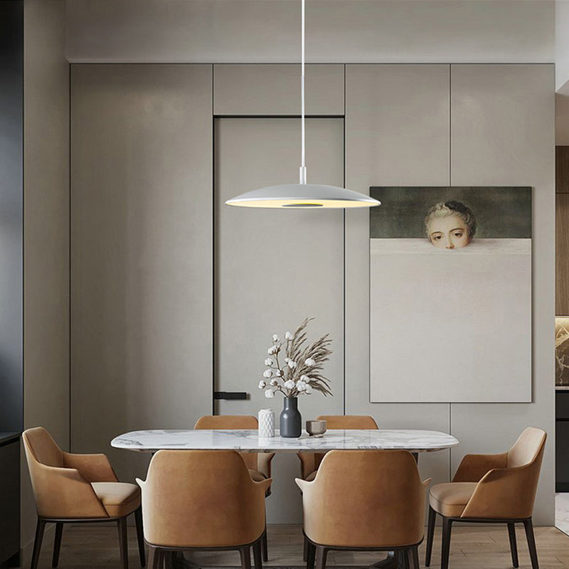 Industrielle LED Pendelleuchte aus Eisen und Nickel