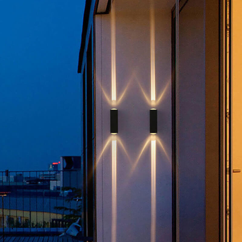 Moderne Außenwandleuchte in Schwarz Mit LED