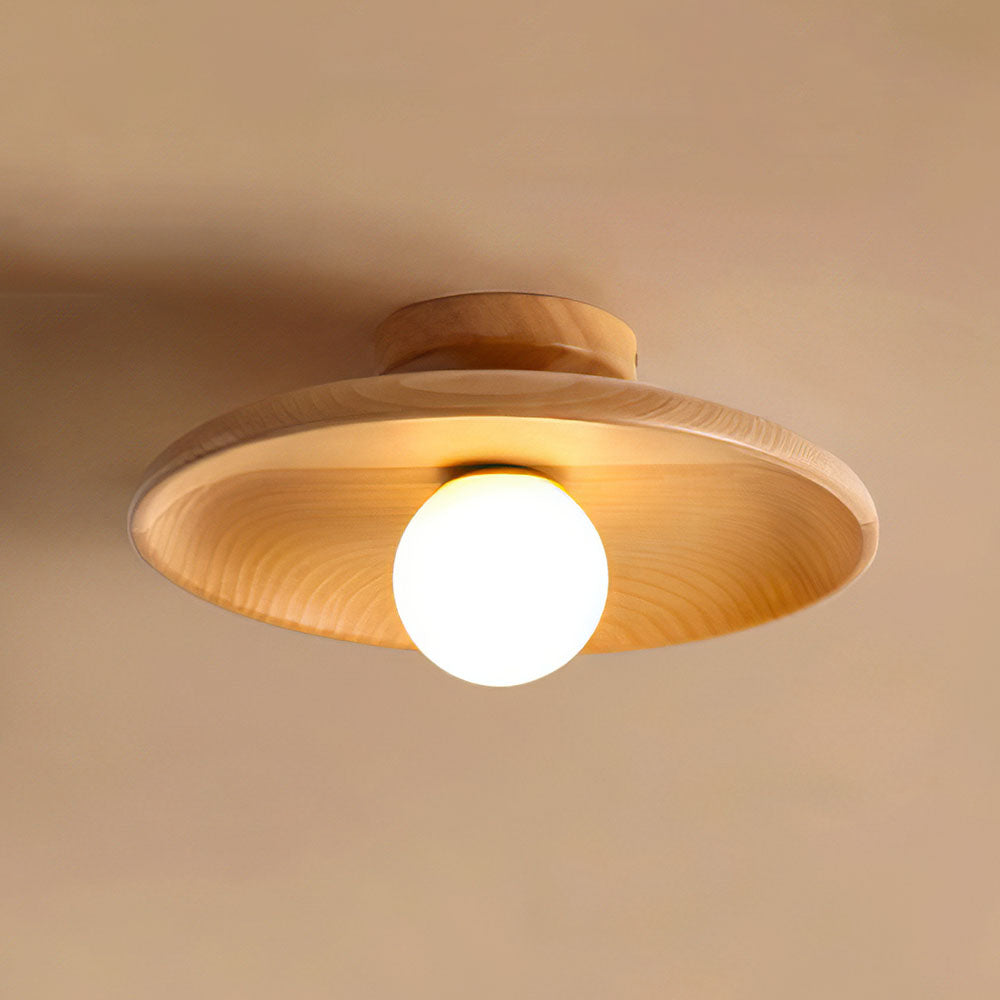Runde Minimalistische Holz-Deckenleuchte im Nordischen Stil für Flur