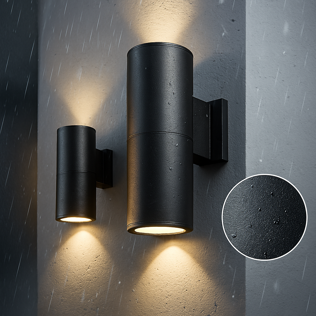Außenwandleuchte in Schwarz Mit Aluminium-Finish