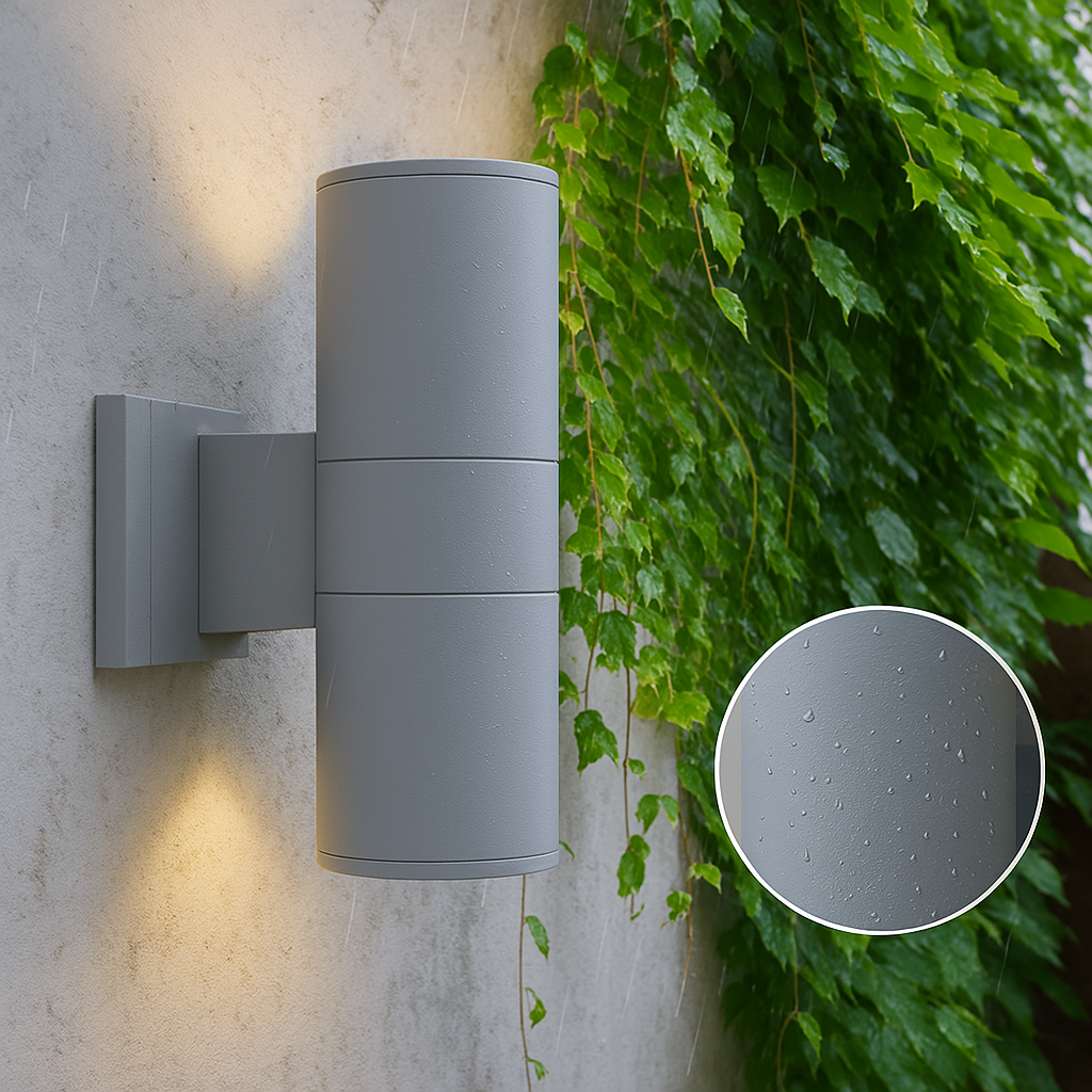 Außenwandleuchte in Schwarz Mit Aluminium-Finish