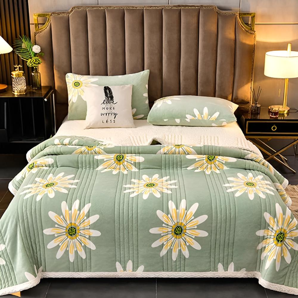 Flauschige Decke mit Gänseblümchen-Design