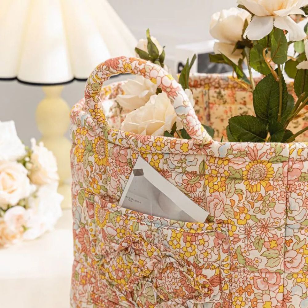 Stoff-Aufbewahrungskorb mit Blumenmuster