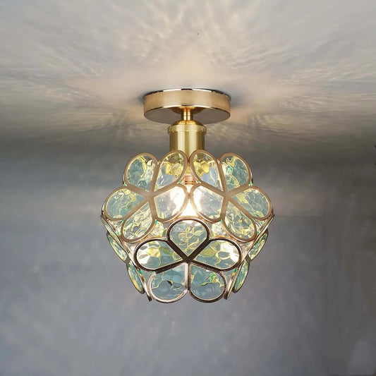 Moderne Glas-Deckenleuchte im floralen Stil