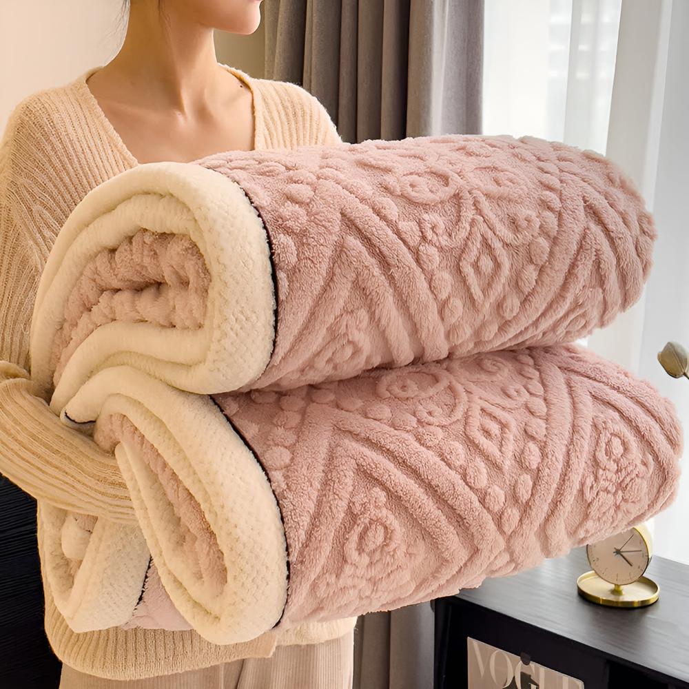 Sherpa-Decke mit Mandala-Motiv