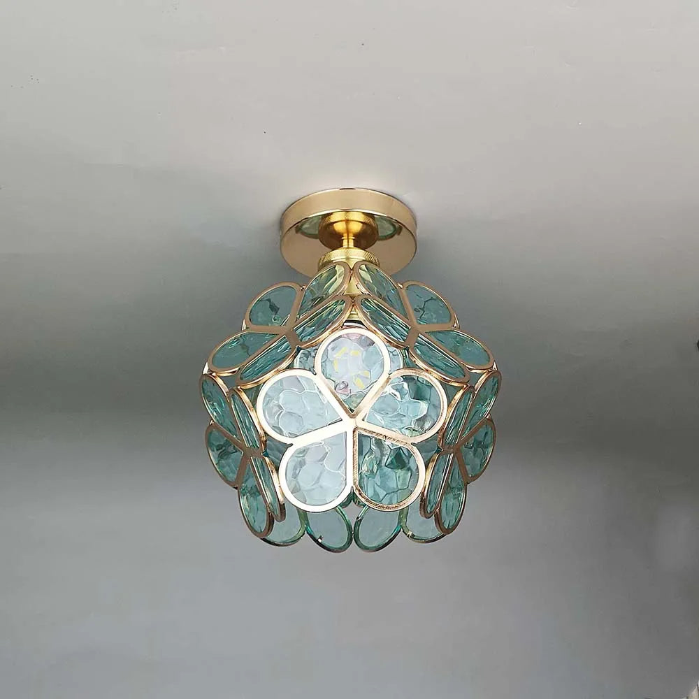Moderne Glas-Deckenleuchte im floralen Stil