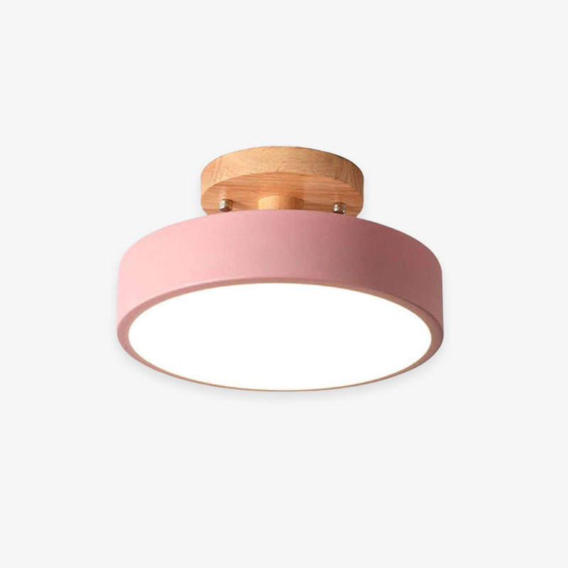 LED-Deckenleuchte aus Holz im Eleganten Design