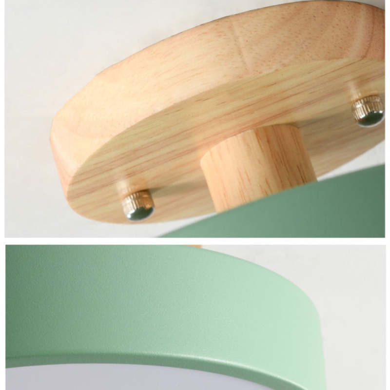 LED-Deckenleuchte aus Holz im Eleganten Design