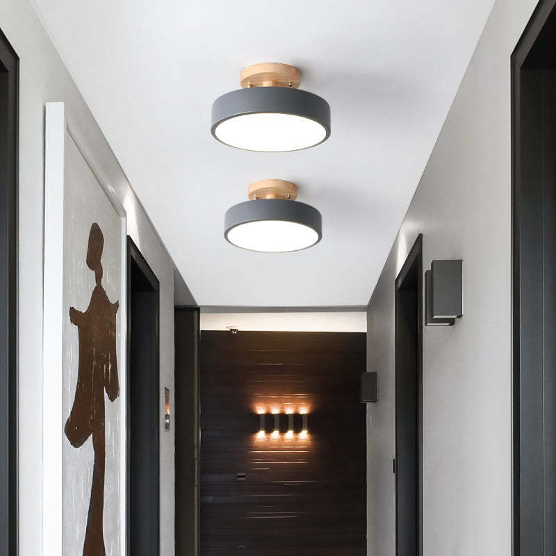 LED-Deckenleuchte aus Holz im Eleganten Design