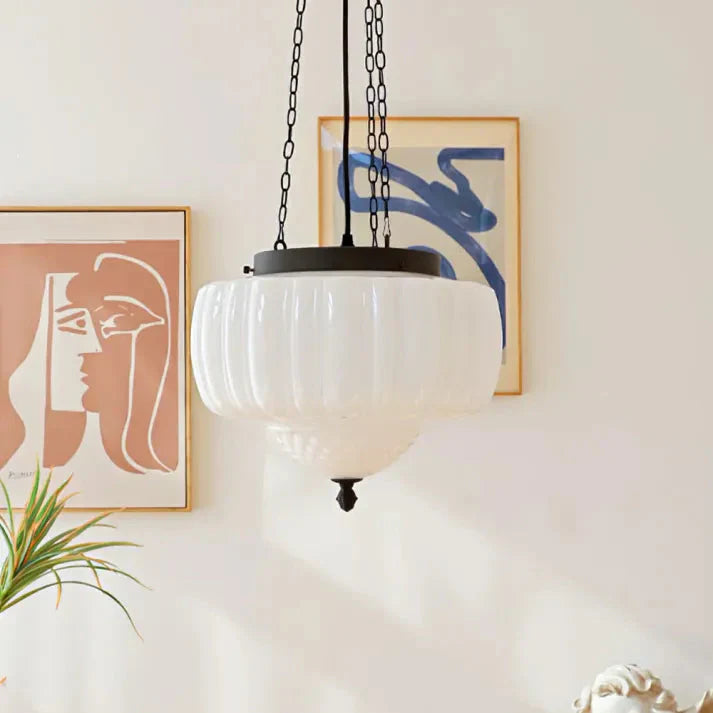 Weiße Minimalisten-Pendelleuchte – Zeitgemäße Deckenlampe