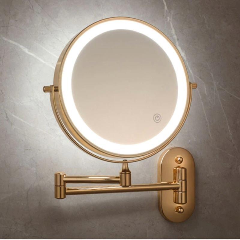 LED-Vergrößerungsspiegel Gold – Kabellos & Wiederaufladbar