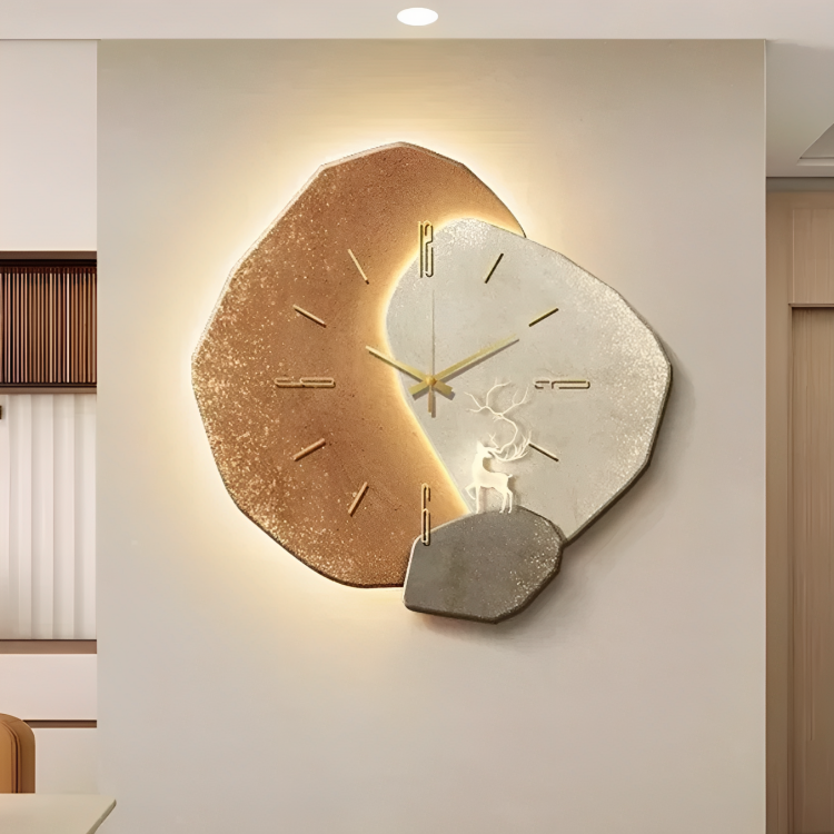 Holz-Wanduhr mit LED – Zeitgemäßes Design und Stimmungsvolle Beleuchtung