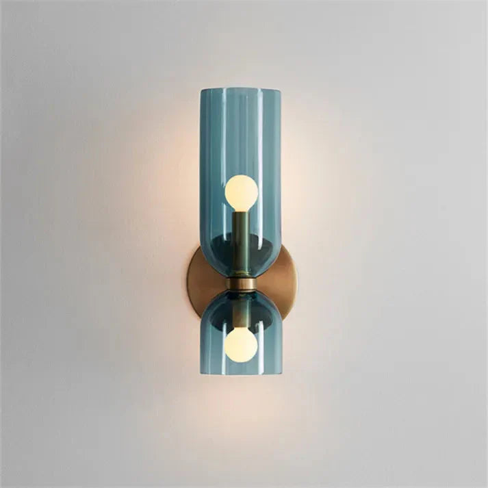 Moderne LED-Wandlampe mit Doppelkopf aus Glas