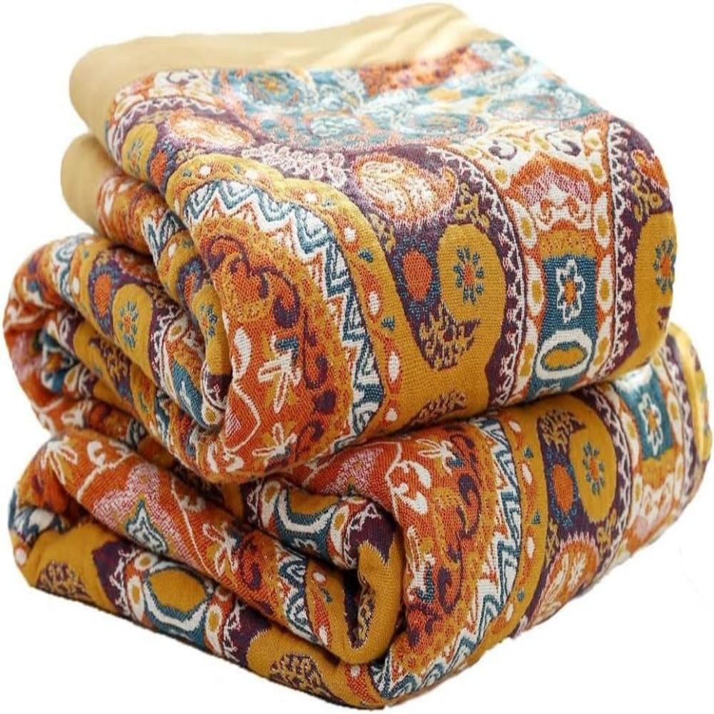 Wendbare Boho-Decke mit Sonnenaufgangs-Motiv