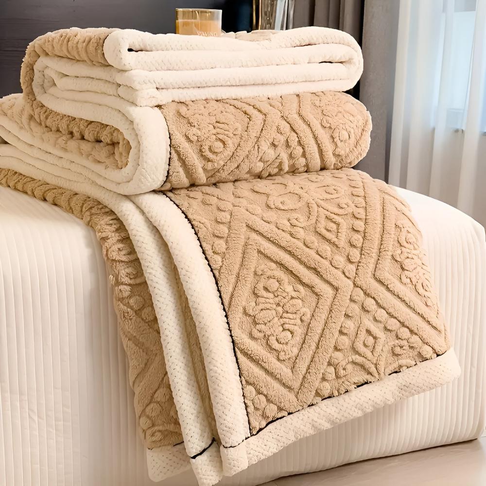 Sherpa-Decke mit Mandala-Motiv