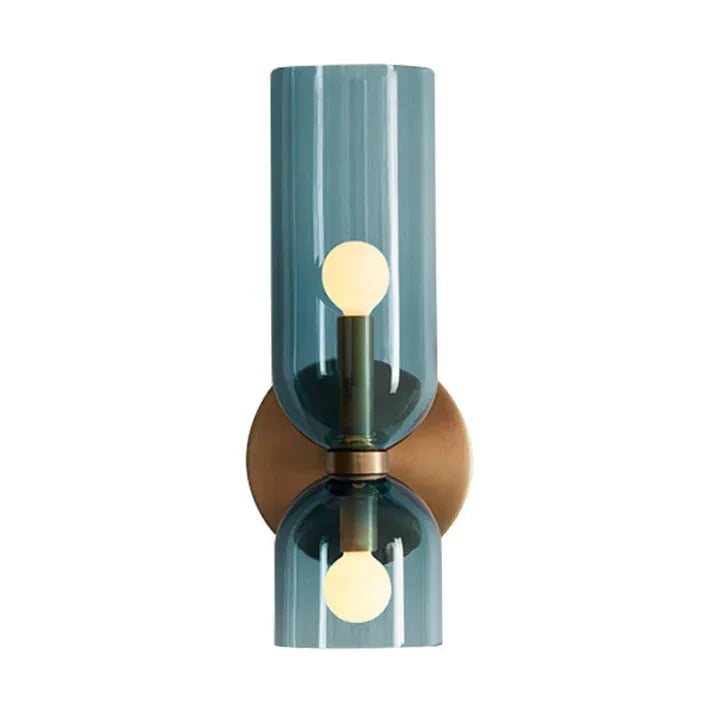 Moderne LED-Wandlampe mit Doppelkopf aus Glas